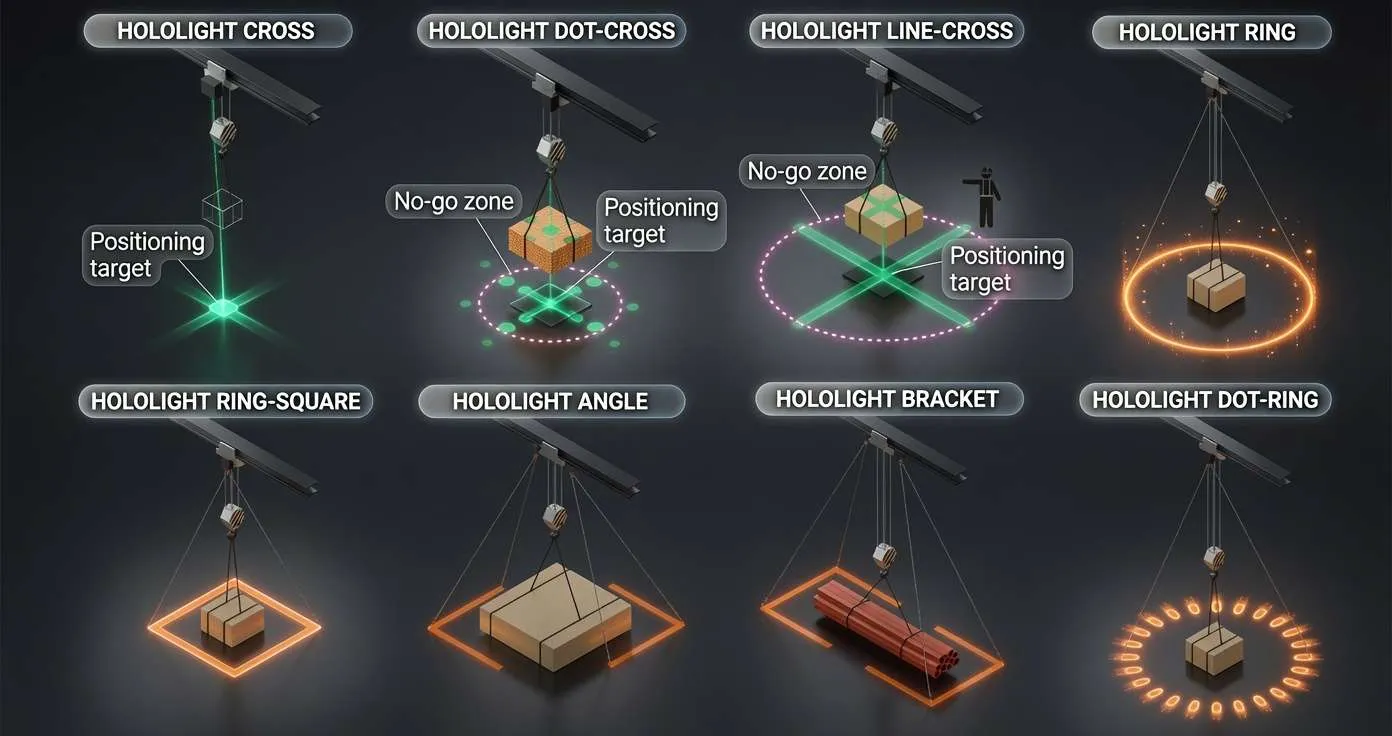 Solutions LED de marquage au sol pour ponts roulants : projections lumineuses de sécurité autour des charges suspendues